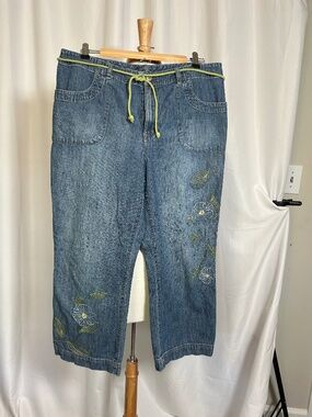 SIGRID OLSEN EMBELLISHED JEANS - SIZE 12